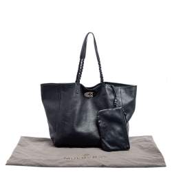 Pre Owned Mulberry Navy Blue Leather Large Dorset Shopper Tote