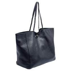 Pre Owned Mulberry Navy Blue Leather Large Dorset Shopper Tote