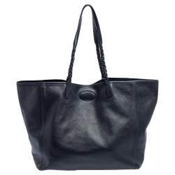 Pre Owned Mulberry Navy Blue Leather Large Dorset Shopper Tote