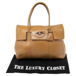 Pre Owned Mulberry Beige Patent Leather Bayswater Satchel