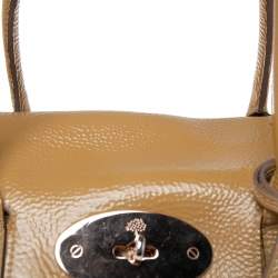 Pre Owned Mulberry Beige Patent Leather Bayswater Satchel