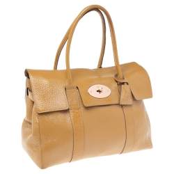 Pre Owned Mulberry Beige Patent Leather Bayswater Satchel