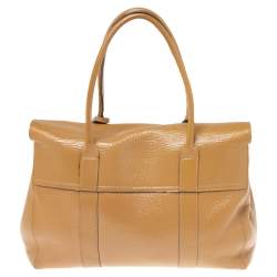 Pre Owned Mulberry Beige Patent Leather Bayswater Satchel