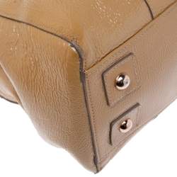 Pre Owned Mulberry Beige Patent Leather Bayswater Satchel