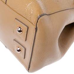 Pre Owned Mulberry Beige Patent Leather Bayswater Satchel