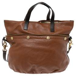 Pre Owned Mulberry Two Tone Brown Soft Leather Mitzy Tote