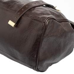 Mulberry Dark Brown Leather Oversized Alexa Top Handle Bag