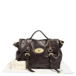 Mulberry Dark Brown Leather Oversized Alexa Top Handle Bag