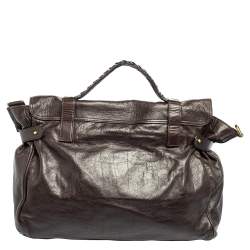 Mulberry Dark Brown Leather Oversized Alexa Top Handle Bag