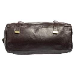 Mulberry Dark Brown Leather Oversized Alexa Top Handle Bag