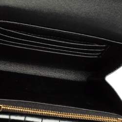 Mulberry Black Croc Embossed Glazed Leather Harlow Compact Wallet