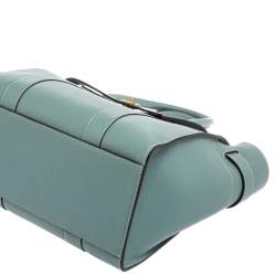 Pre Owned Mulberry Pale Blue Leather Small Zipped Bayswater Tote