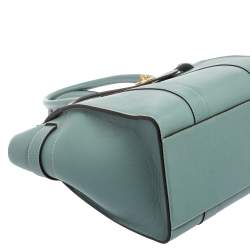 Pre Owned Mulberry Pale Blue Leather Small Zipped Bayswater Tote