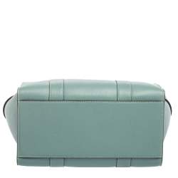 Pre Owned Mulberry Pale Blue Leather Small Zipped Bayswater Tote