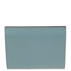 Pre Owned Mulberry Stone Blue Leather Medium Amberley Wallet
