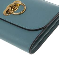 Pre Owned Mulberry Stone Blue Leather Medium Amberley Wallet