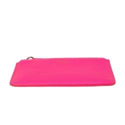 Pre Owned Mulberry Neon Pink Leather Zip Compact Wallet