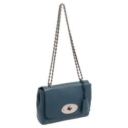 Pre Owned Mulberry Blue Leather Small Lily Shoulder Bag