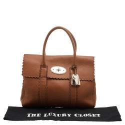 Pre Owned Mulberry Brown Scalloped Leather Bayswater Satchel
