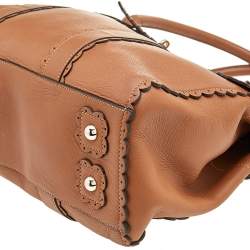 Pre Owned Mulberry Brown Scalloped Leather Bayswater Satchel