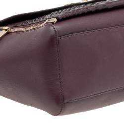 Mulberry Burgundy Python Embossed And Leather Small Willow Tote
