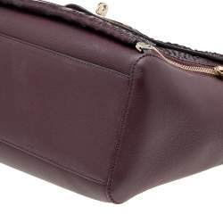 Mulberry Burgundy Python Embossed And Leather Small Willow Tote