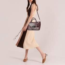 Mulberry Burgundy Python Embossed And Leather Small Willow Tote