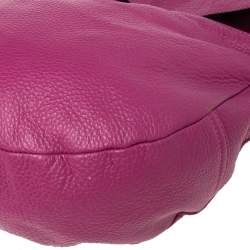 Pre Owned Mulberry Dark Pink Pebbled Leather Effie Hobo