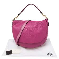 Pre Owned Mulberry Dark Pink Pebbled Leather Effie Hobo