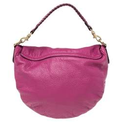 Pre Owned Mulberry Dark Pink Pebbled Leather Effie Hobo