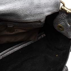 Mulberry Metallic Grey Leather Shoulder Bag