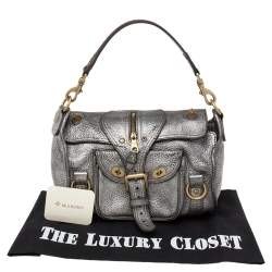 Mulberry Metallic Grey Leather Shoulder Bag