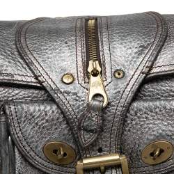 Mulberry Metallic Grey Leather Shoulder Bag