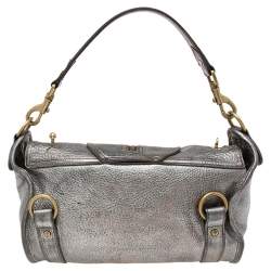 Mulberry Metallic Grey Leather Shoulder Bag
