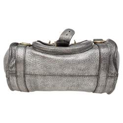 Mulberry Metallic Grey Leather Shoulder Bag