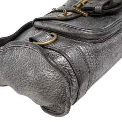 Mulberry Metallic Grey Leather Shoulder Bag