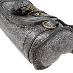 Mulberry Metallic Grey Leather Shoulder Bag