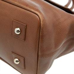 Pre Owned Mulberry Brown Leather Top Zip Satchel