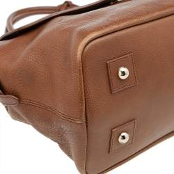 Pre Owned Mulberry Brown Leather Top Zip Satchel