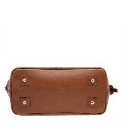 Pre Owned Mulberry Brown Leather Top Zip Satchel