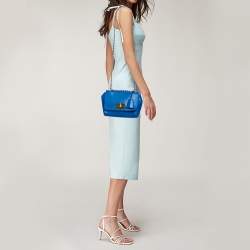 Pre Owned Mulberry Blue Leather Darley Small Shoulder Bag