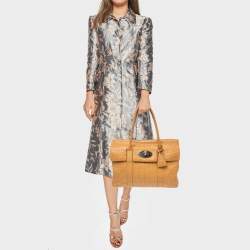 Mulberry Tan Croc Embossed Leather Bayswater Satchel