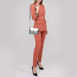 Pre Owned Mulberry Multicolor Leather Woven Delphie Duo Flap Shoulder Bag