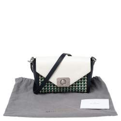 Pre Owned Mulberry Multicolor Leather Woven Delphie Duo Flap Shoulder Bag