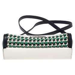 Pre Owned Mulberry Multicolor Leather Woven Delphie Duo Flap Shoulder Bag