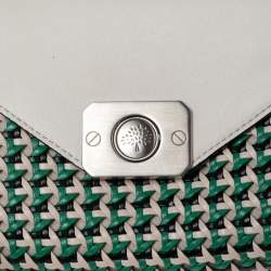 Pre Owned Mulberry Multicolor Leather Woven Delphie Duo Flap Shoulder Bag