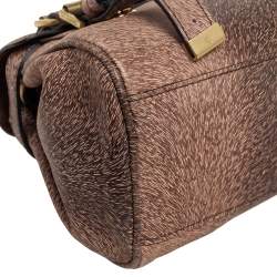 Mulberry Brown/Black Calfhair Print Leather Mini Alexa Top Handle Bag