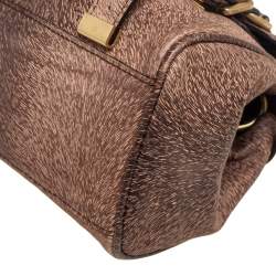 Mulberry Brown/Black Calfhair Print Leather Mini Alexa Top Handle Bag