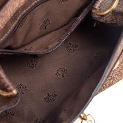Mulberry Brown/Black Calfhair Print Leather Mini Alexa Top Handle Bag