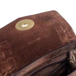 Mulberry Brown/Black Calfhair Print Leather Mini Alexa Top Handle Bag